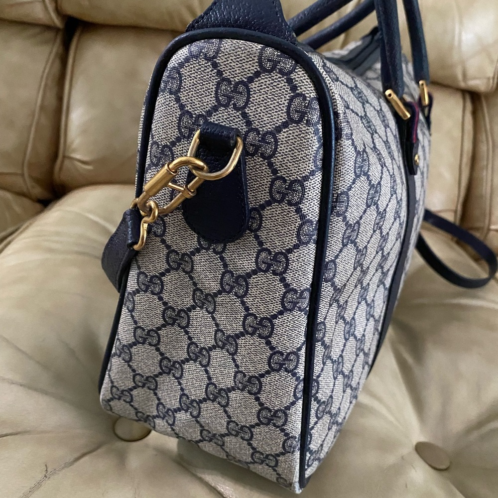 Gucci A-Frame GG Duffel Tote Web Stripe w/Modified Crossbody Strap Vintage - Picture 6 of 14